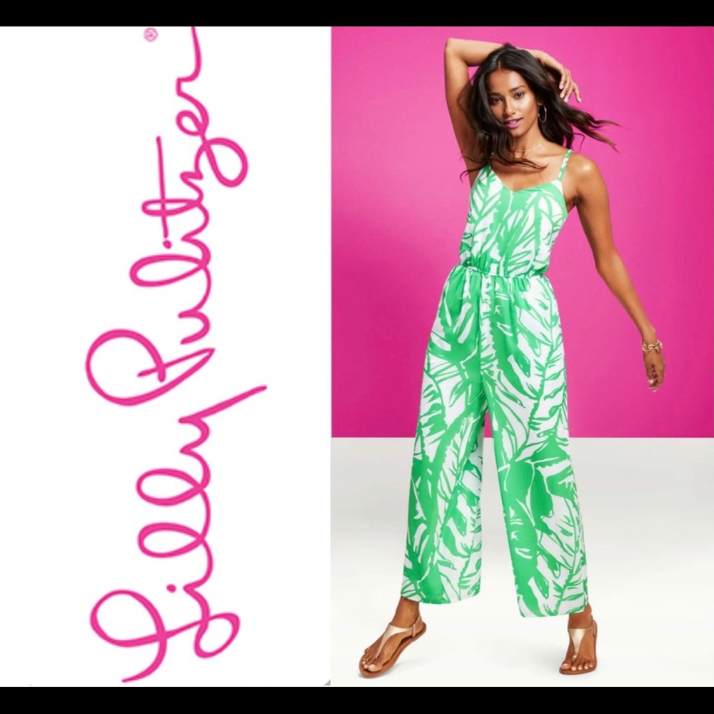 Lilly Pulitzer Boom Boom Jumpsuit Romper 1pc Tropical Cami Tank One Piece